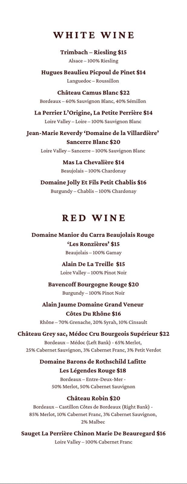 Wine by the glass