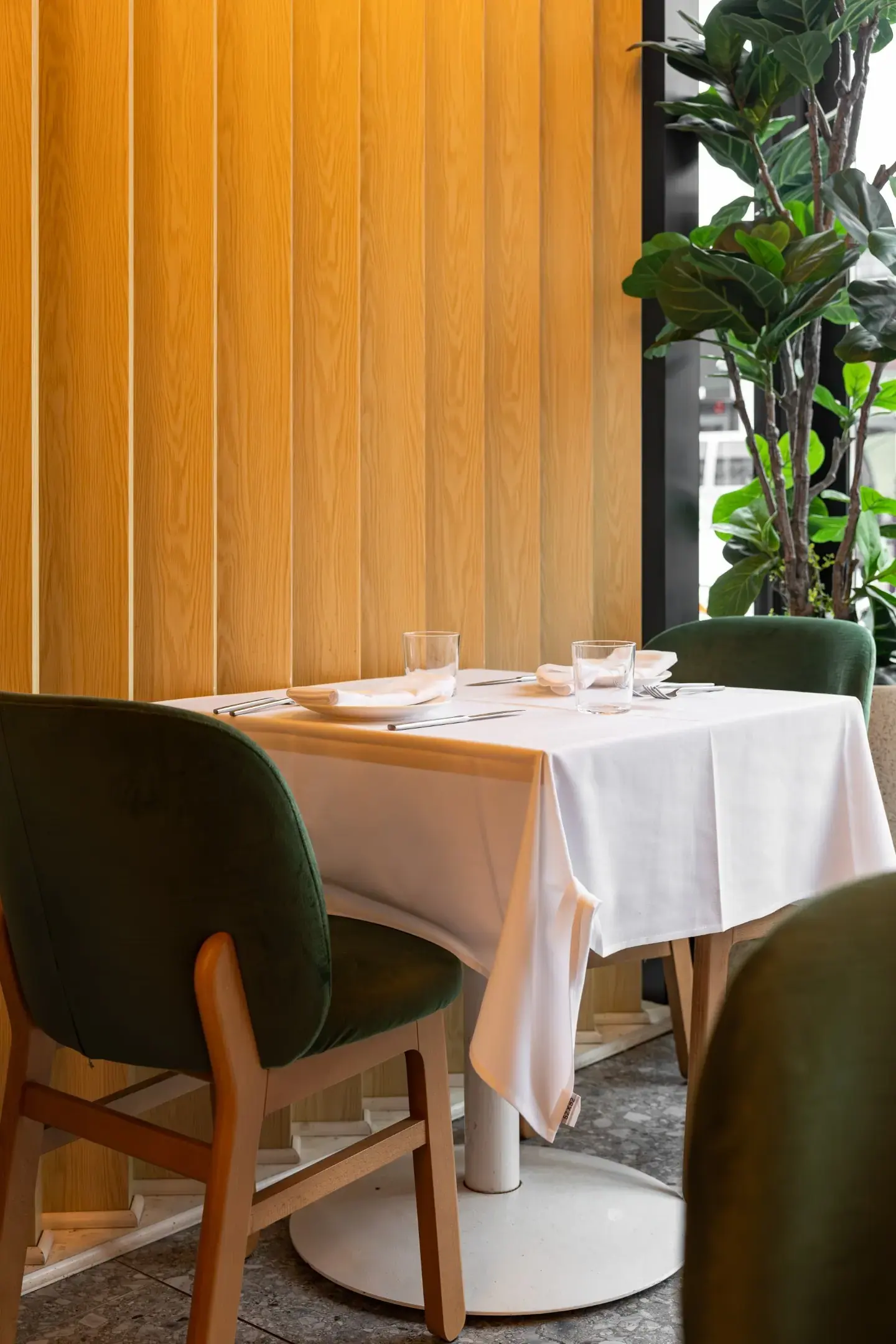 A table laid in one of the group's dining rooms