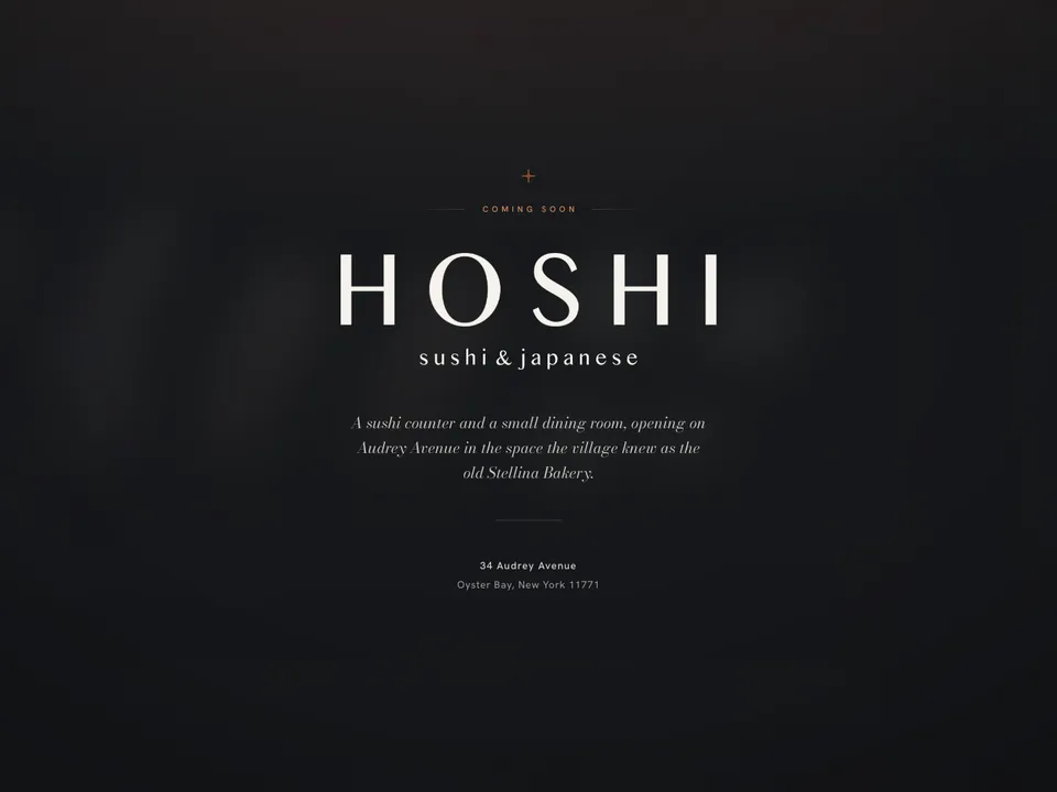 The HOSHI opening page